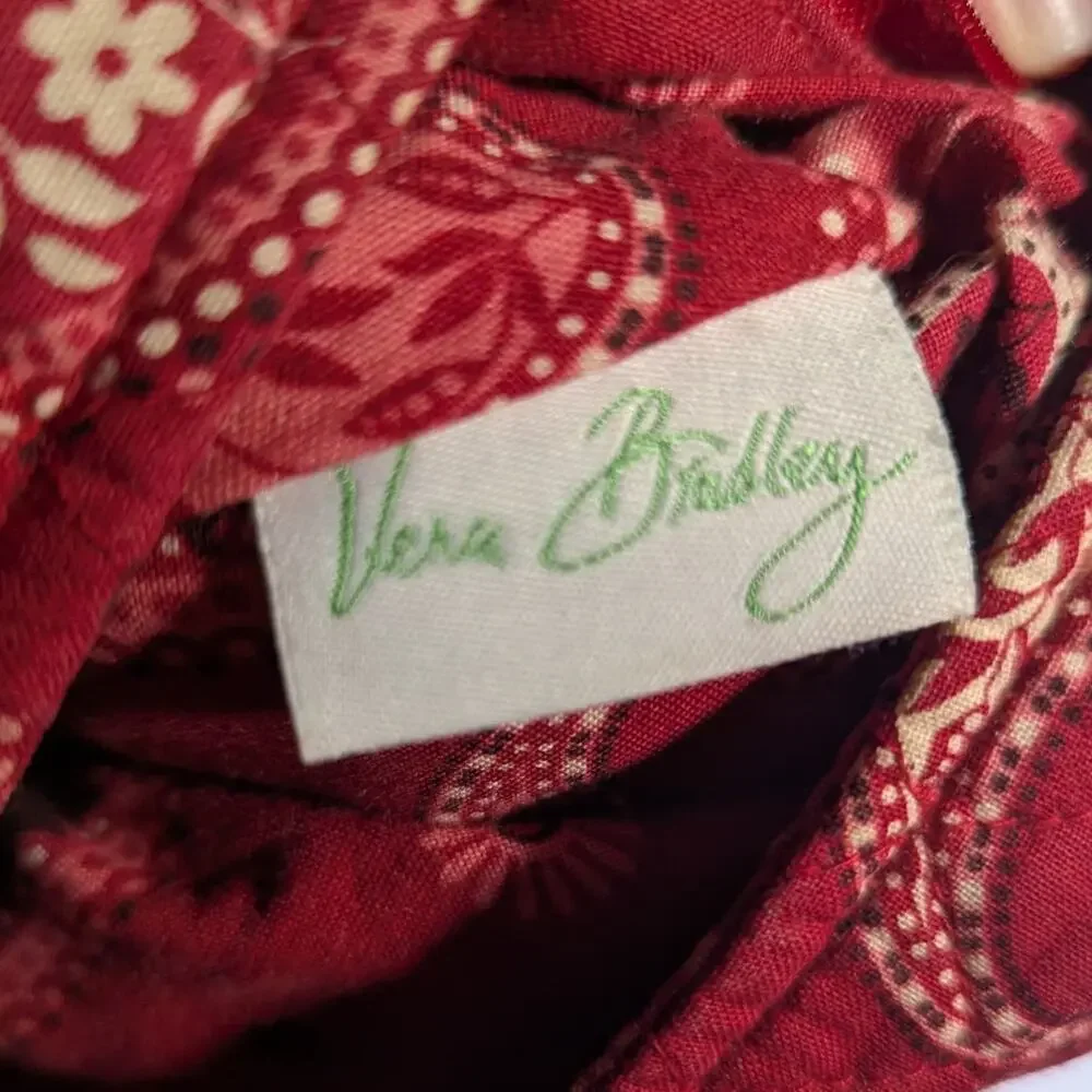 Vtg Y2K Vera Bradley Red Paisley Mesa Hipster Quilted Crossbody Swing Pack Bag